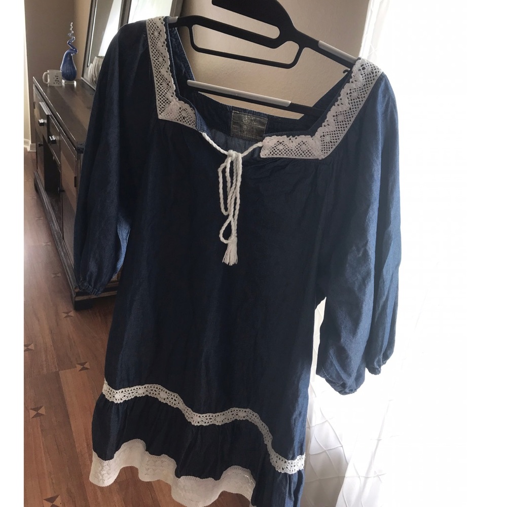 Jeans peasant dress